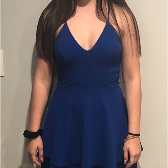 Blue homecoming dress!! Size 4. Lace back. Zips up. Bought for $65 - Picture 2 of 5